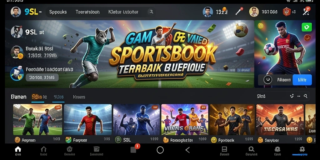 Screenshot utama 9SL menunjukkan momen taruhan seru di Sportsbook.