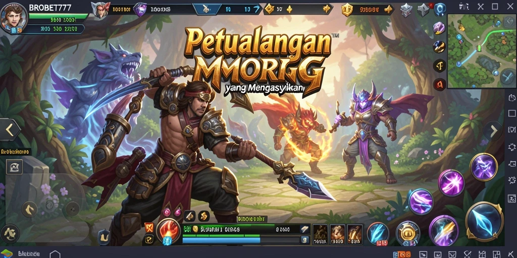 Tangkapan layar BROBET77 menampilkan aksi seru dalam gameplay MMORPG.