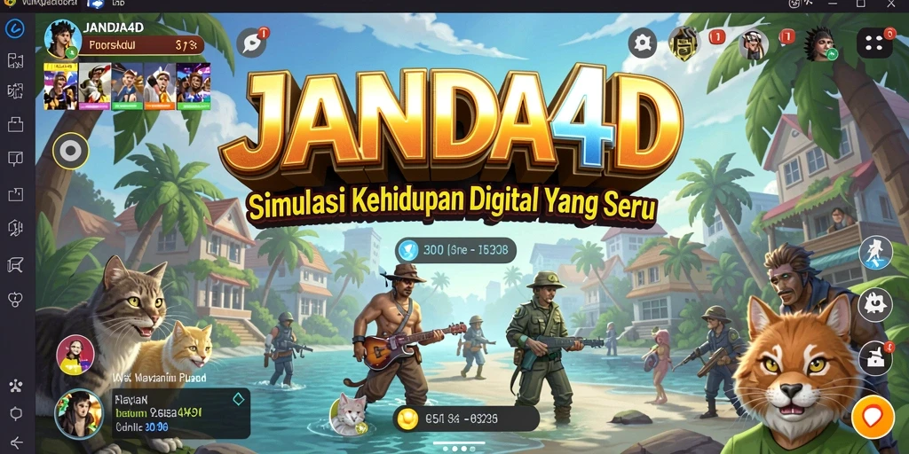 Gameplay seru dalam JANDA4D dengan berbagai karakter dan misi.