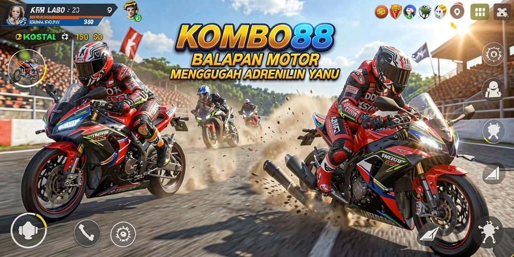 Gameplay balapan motor yang intens dan mendebarkan.