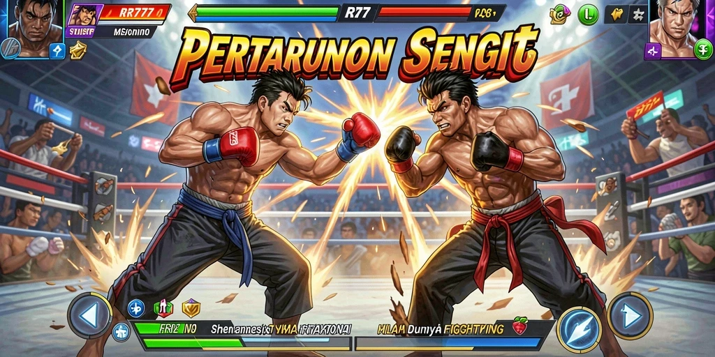Tampilan gameplay RR777 yang seru dalam pertarungan Fighting.