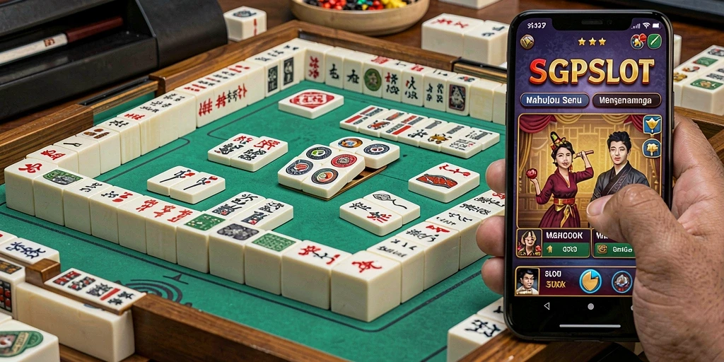 Tampilan gameplay seru dari SGPSLOT dengan desain Mahjong yang menarik.