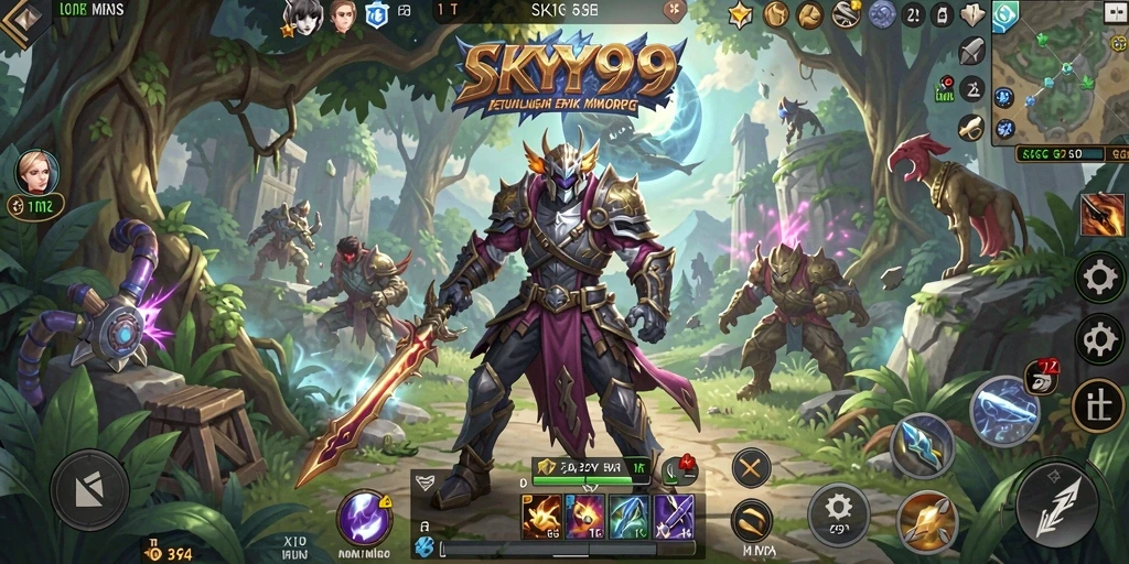 Tangkapan layar gameplay <strong>SKY99</strong> menunjukkan aksi mendalam dan grafik yang menakjubkan.